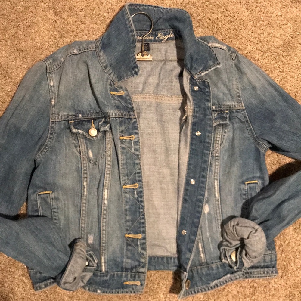AE distressed crop Jean jacket